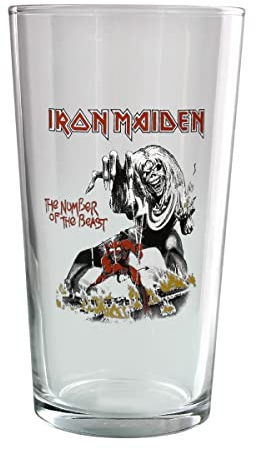 Iron Maiden Number Of The Beast Unisex Vaso Cerveza transparente vidrio 0,5 l