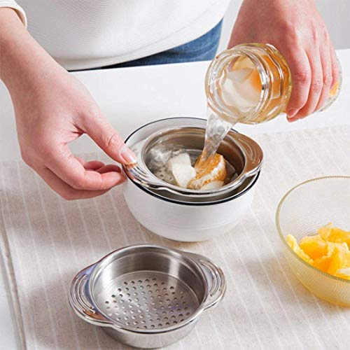 Stainless Steel Food Can Strainer Sieve Tuna Press Lid Oil Drainer Remover, Unique No-mess Dishwasher Safe Design Can Colander
