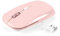 PINKCAT Bluetooth Mouse Senza Fili, 2.4G Mouse Ottico Slim, Design Portatile e Click Silenzioso, per Laptop, PC, Mac, Ufficio Linux, Nero (Rosa)