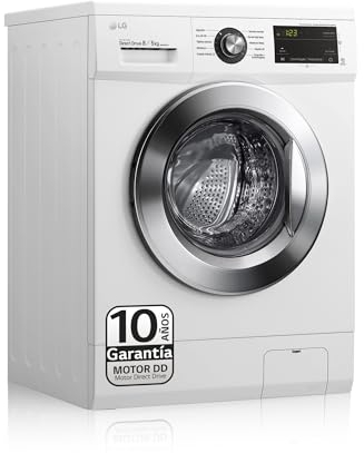 LG F4J3TM5WD Lavadora secadora Inverter Direct Drive, Lavadora Secadora, 8/5kg, 1400rpm, Clasificación D(lavado)/E(secado), Serie 100, Blanca