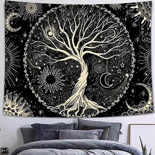 Arawat Arazzo da parete Albero della vita Arazzo da parete Albero Arazzo da parete Tessuto Boho Arazzo gotico Arazzo da parete Trippy Arazzo da parete Arazzo parete Arazzo psichedelico(180 x 230cm)