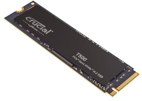 Crucial T500 SSD 500GB PCIe Gen4 NVMe M.2 SSD Interno Gaming, Fino a 7200 MB/s, TLC NAND. Compatibile con Notebook e PC Desktop, Microsoft DirectStorage - CT500T500SSD8