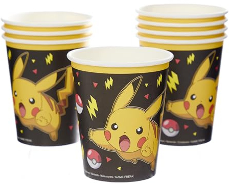 amscan 9917106-66 - Pokémon Kids Birthday Party Paper Cups - 8 Pack