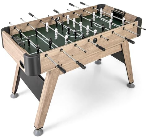 GOPLUS Table Baby Foot Enfant Adult, Jeux de Football sur Pieds avec 2 Balles pour Enfants, Adolescents, Adultes, Table de Baby-Foot Autoportante en Bois, pour Salle de Jeux, Bar 117x67,5x84,5CM