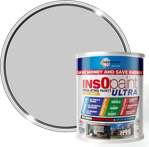 Thermilate InsOpaint ULTRA INSULATION PAINT Advance Energy Saving Paint Keep Room Warm | 5L | Tough Acrylic Emulsion Wall Ceiling Paint (Manhattan Grey, 5 Liters)