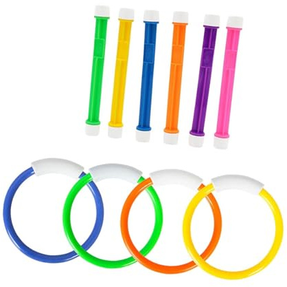 wueiooskj Coloridos Juguetes de Buceo Equipo de Entrenamiento subacuático Conjunto Anillos Buceo para Piscina Actividades natación Verano para niños Herramientas Ejercicio acuático para