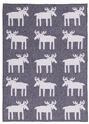 Klippan Elch grau, Wolle, 130x90x0,5 cm