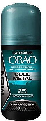 (Pack of 4) Garnier OBAO for Men, 48 Hour Roll on Deodorant & Antiperspirant, Cool Metal Scent, 65 g each by Garnier OBOA