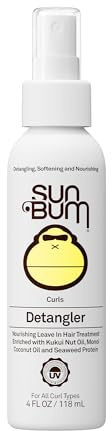 Sun Bum Curls & Waves Detangler Spray|Conditioning Leave in Hair Treatment|Detangling Spray for Curly Hair|Sulfate Free|Frizz Control|4 FLozSpray Bottle