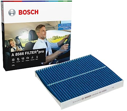 Bosch FILTER+pro Filtro Abitacolo A8566, Filtro di Ricambio ad Alta Efficienza - Agisce efficacemente contro polline, polveri Sottili, muffe e batteri per un'aria più pulita all'interno del veicolo