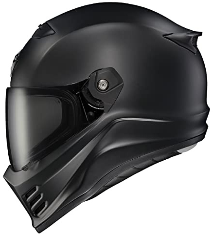 ScorpionEXO Covert FX Full Face Adult Motorcycle Helmet Street Fighter Style - Bluetooth Ready Speaker Pockets DOT ECE Solid (Matte Black - Medium)