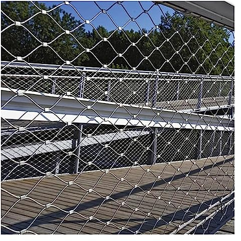 VXHCS 304 Edelstahl-Seilnetz, Flexibles Seil-Geländer-Netz, 2mm Drahtdurchmesser Diebstahlsicheres, Sturzsicheres Edelstahl-Sicherheitsnetz (0.8x25m)