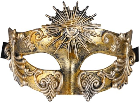 OIDEA Venetiansk mask för män, ögonmask: punk kostym, maskerad grekisk steampunk, lätt, trevlig kostym, mask för halvmask, maskerad fantom, opera guld, svart brons