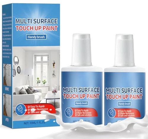Allony White Enamel Touch up Paint, White Enamel Paint, Bath paint Multi-functional Suitable for Kitchen, Bathroom, Shower and Wall, Convenient and Fast, 30 ml*2