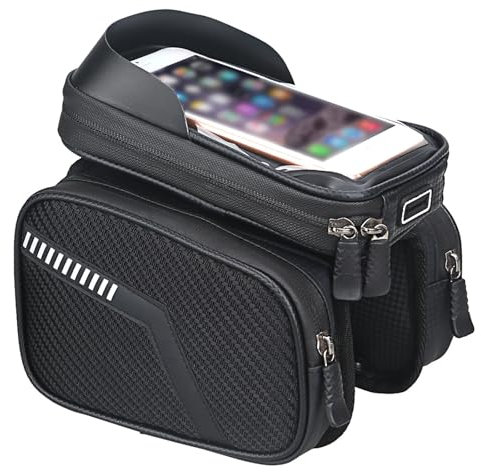 POIBNZ Fahrrad Rahmentasche für Cube Acid 160, Wasserdicht Leichte Reißfest Fahrradtasche mit TPU Sensitivem Touchscreen, Mehrzweck Fahrrad-Frontträgertasche