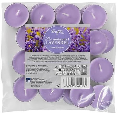 LED Universum - Set di 30 lumini profumati | lavanda | durata circa 4 ore | decorazione da tavolo per matrimoni, Natale, feste, feste