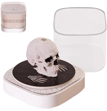 Calendario de mesa 3D 2026 – Bloc de notas artístico de papel con calavera de terror | Bloc de notas del calendario semanal Time | Cuaderno artístico 3D DIY de rasgar para regalo de Decoraz