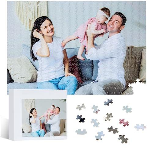OSNYMUB Puzzle Personalizzato 120/200/300/500/520/700/1000/1200/1314/1500 Pezzi Foto Puzzle Personalizzato Legno Premium Puzzle Jigsaw per Adulti e Bambini