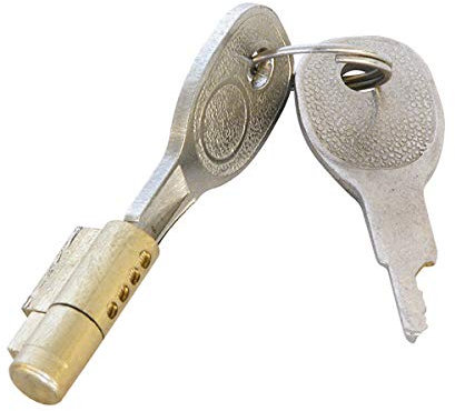 DC Serrure Barillet Antivol pour tête d'attelage avec 2 clés Argenté Rond Cylindre pour remorques ou caravanes