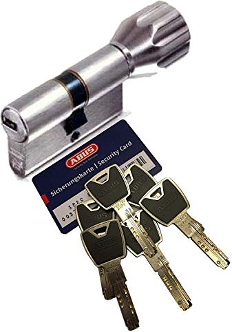 ABUS XP20S KXP20S Knaufzylinder Länge Z35/K35mm K=Knaufseite, mit Sicherungskarte und 6 Schlüssel mit Design-Clip, mit SKG** Bohrschutz