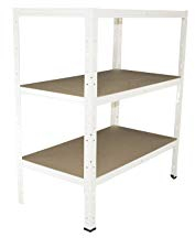 Shelf Creations Basic Schwerlastregal 90x100x40cm weiß 3 Böden - Regal Kellerregal Metallregal smartes Steckregal Lagerregal Werkstattregal Archivregal Industrieregal Haushaltsregal Ordnerregal