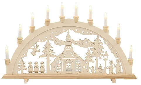 Wichtelstube-Kollektion Holz Schwibbogen Seiffen - XXL 71cm Lichterbogen Weihnachten