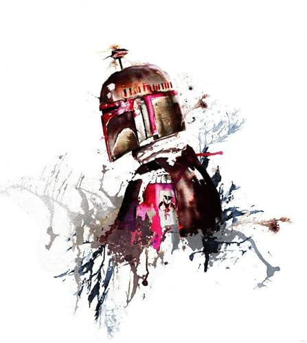 Komar Star Wars fleece fototapet – Star Wars Watercolor Boba Fett – storlek: 250 x 280 cm (bredd x höjd) – barnrum, barntapet, stjärnkrig, tapet – IADX5-021