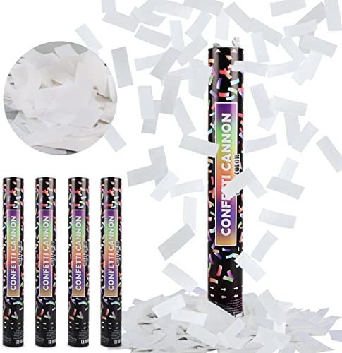 Konfettikanonen*4, Taozoey Party-Popper 40 cm, 5-8m Effekthöhe, Konfetti Kanonen, Konfetti-Shooter, Konfetti Bombe für Hochzeit, Geburtstag, Babyparty, Absolvent, Party