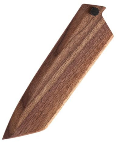 Aibote Hecho a Mano de Madera de Nogal Negro Natural Japonés Kiritsuke Cuchillo de Chef Funda Magnética para Cuchillos Funda Protectora de Madera (9 pulgadas,Bevel Entrance)