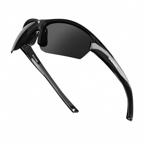 CHEREEKI Polarised Sports Sunglasses Mens Running Fishing Cycling Glasses for Men Women with UV400 Protection and Lightweight Durable TR90 Frame, Grey
