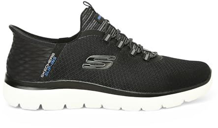 Skechers Summits High Range Herren Sneakers, Black Mesh Trim Black, 49.5 EU