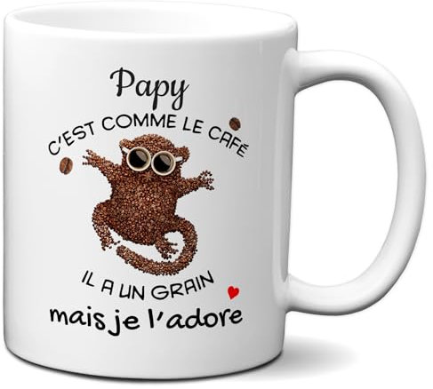 Tasse-Mug Cadeau Papy c'est comme le Café Humour Personnalisé Anniversaire Fête des Grands Pères Noël