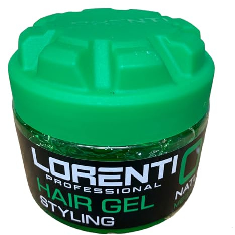 LORENTI TOKYO & SEOUL Barber Hair Styling Gel 02 Natural Shine Mega Hold 300 ml – Hårgel för män – starkt grepp – Inget kladd och utan rester – alkoholfri – Hårgel – våt hår look
