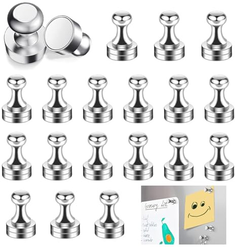 RHQFDM 20 Pièces d'aimants Extra Forts Mini Aimants 12 X 16mm Cône Aimants Mini Aimant Push Pins pour Tableau Magnétique Tableau d'affichage Réfrigérateur