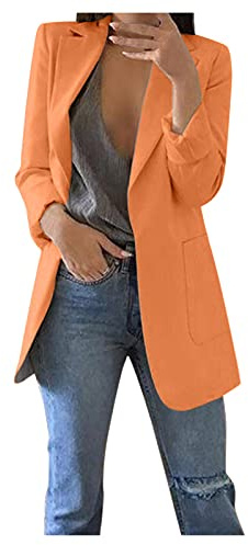 Femme Élégant Blazer Femme Chic Vestes Blazers Veste De Costume Manche Longue Bureau Affaires Pockets Boutons Costume Blouson Jackets Cardigan Blazer