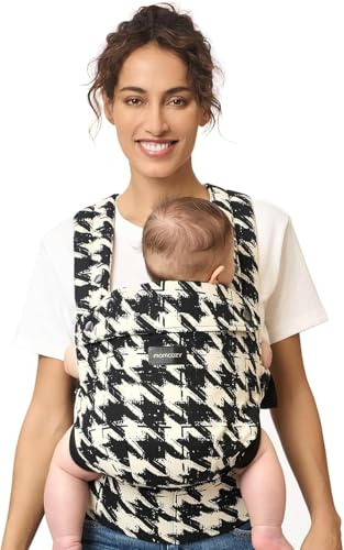 Momcozy Babytrage – Baby Carrier für Kleinkind (3,2-20 kg) · Ohne Einsätze · Ergonomische M-Trage · X-Rücken · Leicht & Luftdurchlässig, Hahnentritt