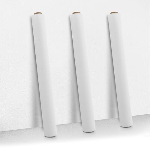 LOPYXBR 3 Roll Self Adhesive White Wallpaper for Living Room 40CMx9M White Vinyl Wrap Matte White's Sticky Back Plastic Whites Self Adhesive Vinyl for Cabinet Furniture