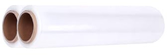 HIBRON Film Estirable Transparente, 50 cm de Anchura, 23 Micras de Espesor, Estirable hasta 200m Largo, Autoadherente, Alta Flexibilidad, Muy Resistente. (2 Rollos)