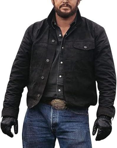 Leather Verse Mens Fashion Vintage Western Black Suede Trucker Jacket Costume 2XS-3XL