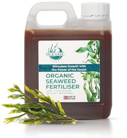 Organic Seaweed Fertiliser, Nutrient-Rich Plant Feed, Liquid Seaweed for Plants, Lawns & Vegetables UK-Made (1L)
