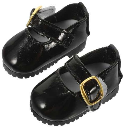 Kleiner Bjd Puppenschuhe aus Pu, Schwarz, 4, 5x2, 2cm