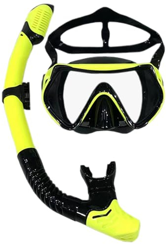 Équipement de plongée avec tuba pour adultes – Lunettes et tuba pour la plongée, équipement de vue panoramique, tube de respiration sec pour homme et femme pour la piscine, la mer, la plongée