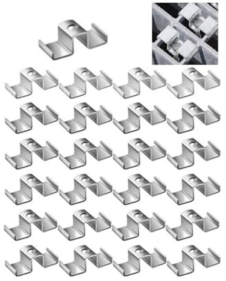 Attaches de Selle pour Caillebotis - 25 Pièces Fixation Robuste pour Selle d'Équitation, Accessoires Métalliques pour Sols Industriels, Systèmes de Drainage et Équitation