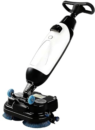 Lakenbroade Fregadora Secadora de Piso con Operador a pie, fregadora Comercial de 45 cm, Cabezales de Cepillo Doble, Cepillo rotatorio, limpiadora de Pisos eficiente para baños de oficinas White