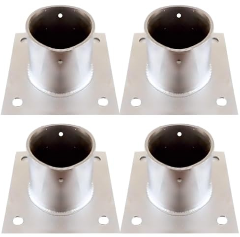 Rund stolpbas i rostfritt stål - Vattentätt stolpeankare for däck, staket och räcken - mångsidig stödhållare 1 st(4PCS 150mm)