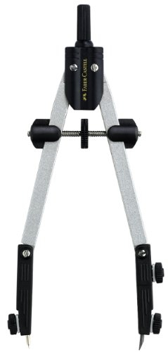 FABER-CASTELL 174035 - Schnellverstellzirkel mit Gelenken, silber - schwarz