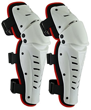 White Knee Shin Body Guard Armour Motocross Motorcycle Dirt ATV Racing Gear Pads