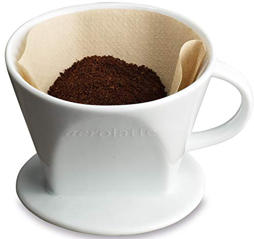 aerolatte Ceramic Coffee Filter, No. 4 Size, Porcelain, White