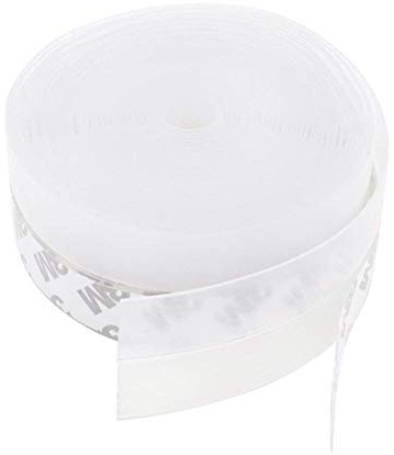 TBWHL Shower Door Bottom Seal Strip Silicone Rubber Sealing Sticker 16 Feet Translucent for Glass Sliding Doors/Shower Enclosures, Self-Adhesive Dust/Noise Proof Weatherstrip (35mm)