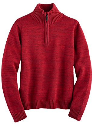 Chaps Big Boys Quarter-Zip Marled Sweater, Chaps Red (XX-Small (4/5))